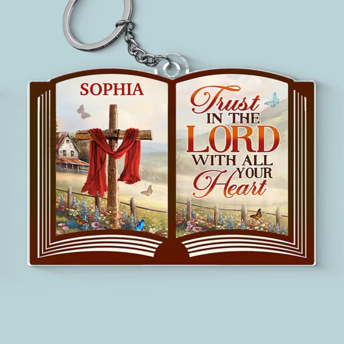 Let God Lead The Way - Personalized Custom Shaped Acrylic Keychain - Christian Gifts For All Believers, Jesus Lovers