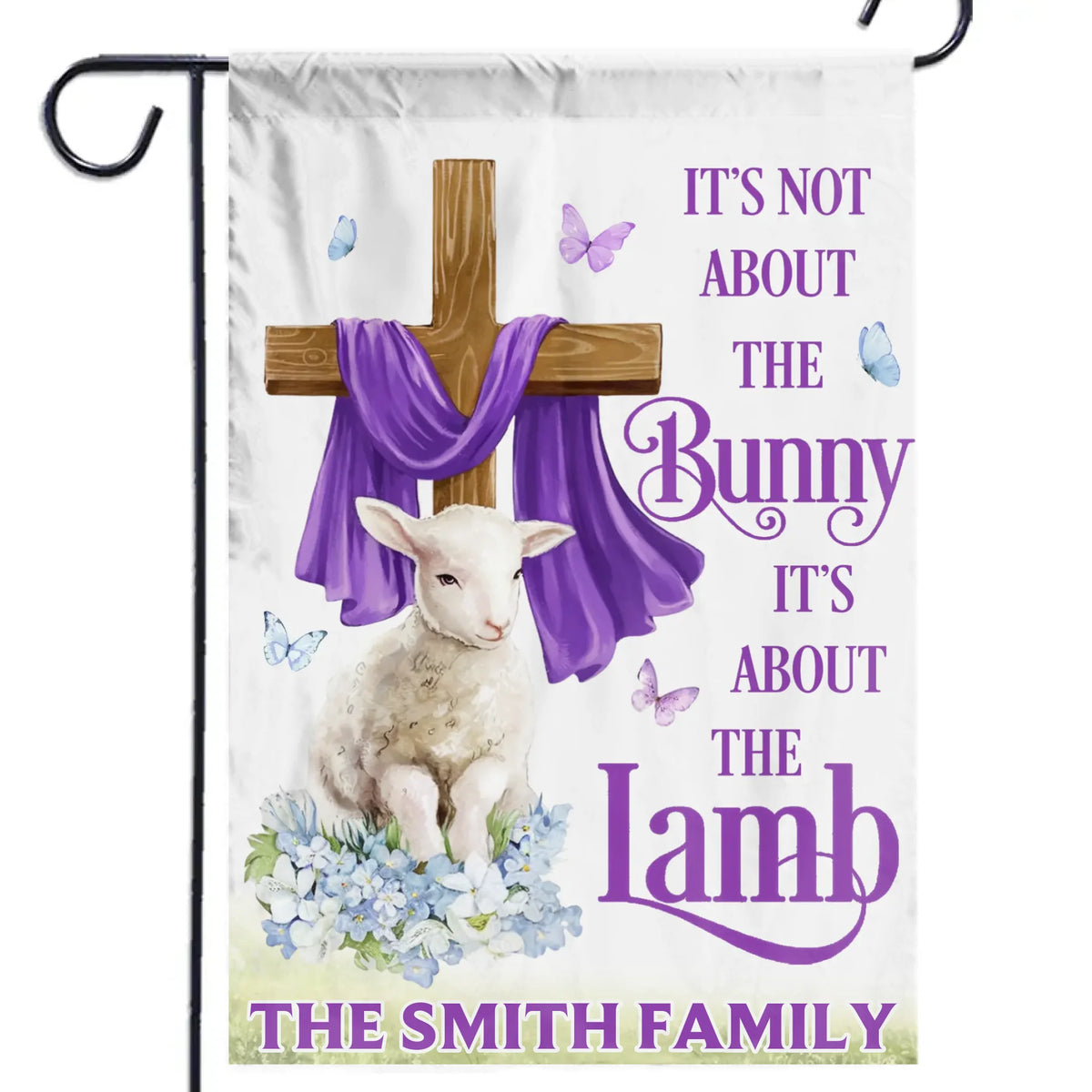 Faith, Grace, And The Lamb - Personalized Custom House Flag, Garden Flag - Christian Gifts For All Believers, Jesus Lovers