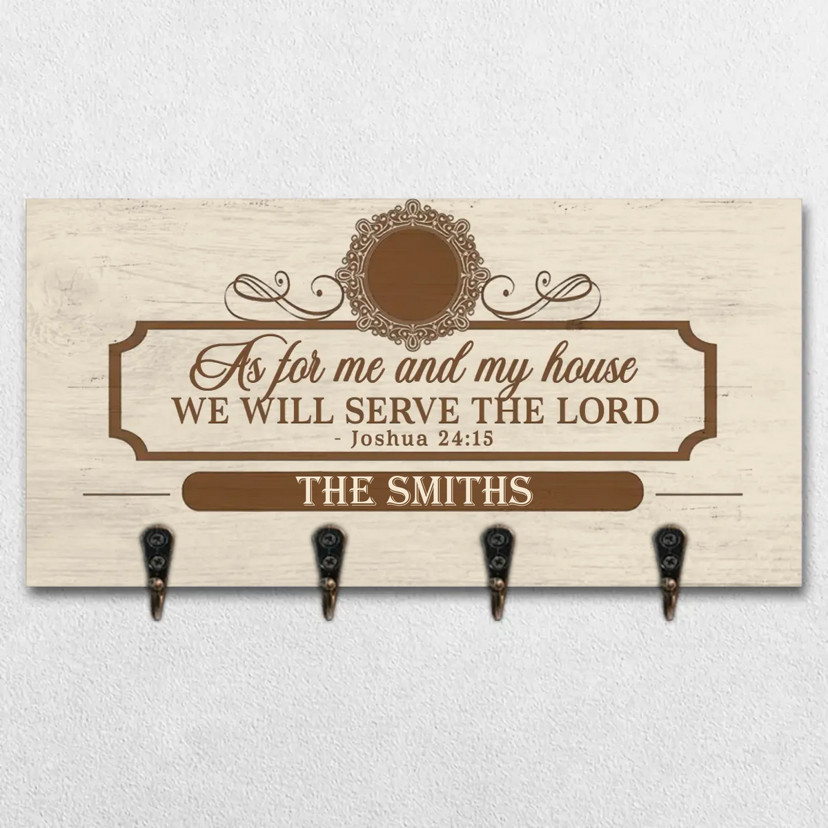 In Jesus' Name, We Are Protected - Personalized Custom Home Decor Key Hanger, Key Holder - Christian Gifts For All Believers, Jesus Lovers