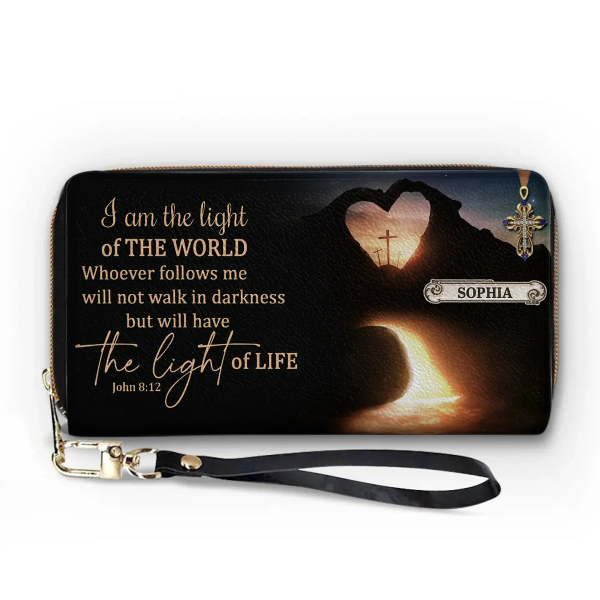 I Am The Light Of The World - Personalized Custom Leather Long Wallet - Christian Gifts For All Believers, Jesus Lovers