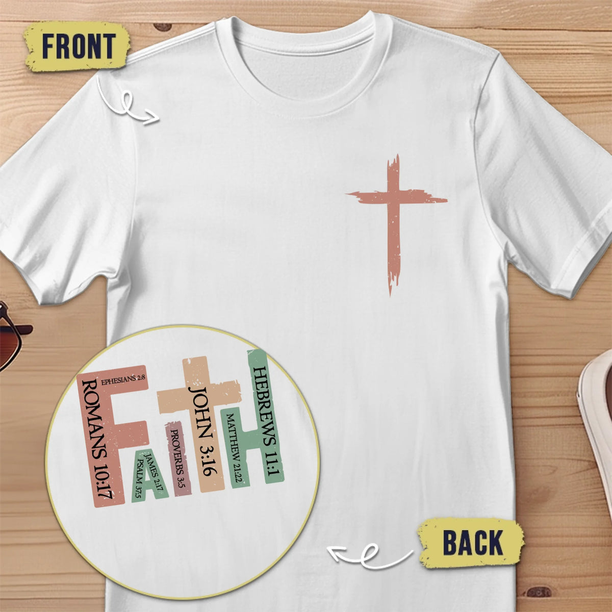 Faith Built On The Word - Back And Front Printed Unisex T-shirt - Christian Gifts For All Believers, Jesus Lovers