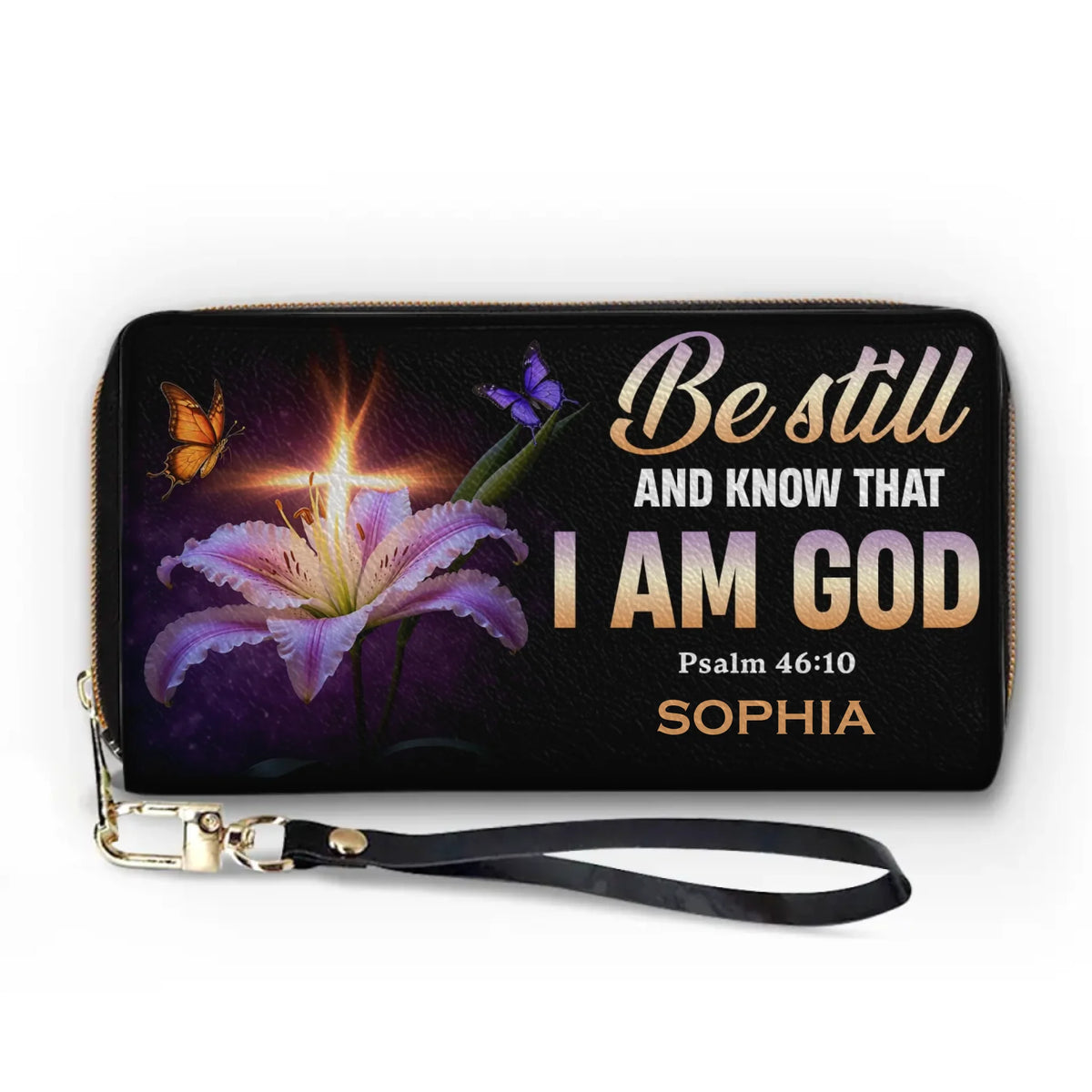 His Peace Surrounds Me - Personalized Custom Leather Long Wallet - Christian Gifts For All Believers, Jesus Lovers