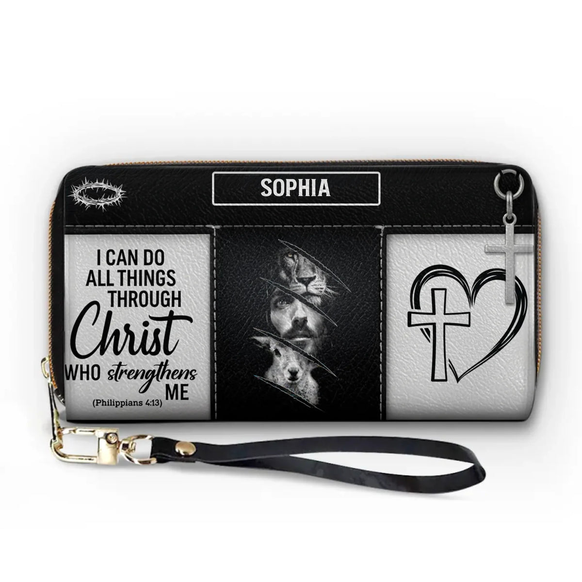 God’s Grace Is Enough - Personalized Custom Leather Long Wallet - Christian Gifts For All Believers, Jesus Lovers