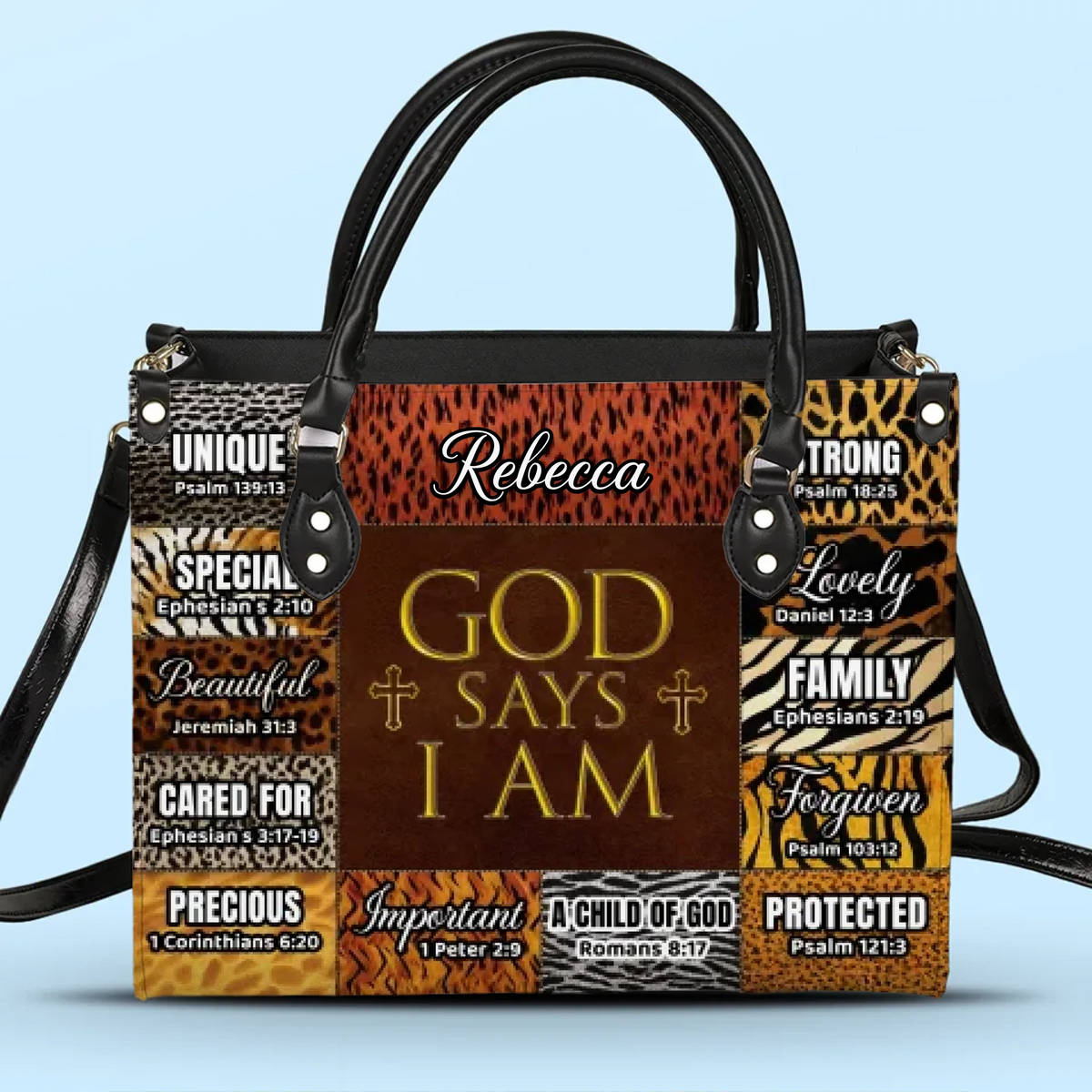 Walk By Faith - Personalized Custom Leather Handbag - Christian Gifts For All Believers, Jesus Lovers