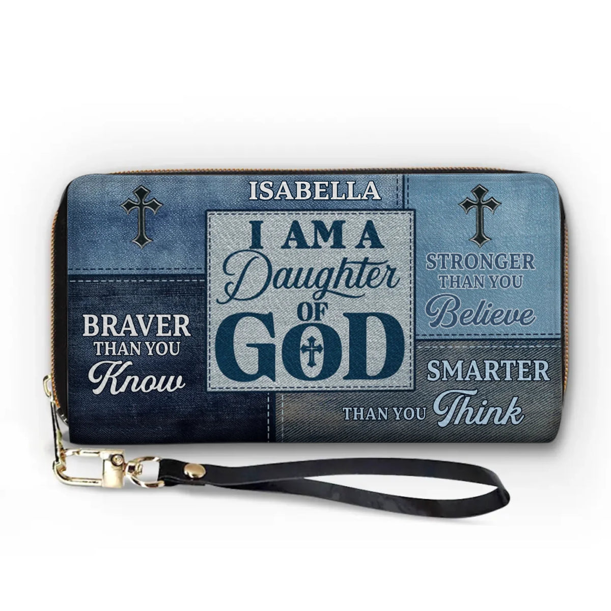 I Am Braver Than You Know - Personalized Custom Leather Long Wallet - Christian Gifts For All Believers, Jesus Lovers