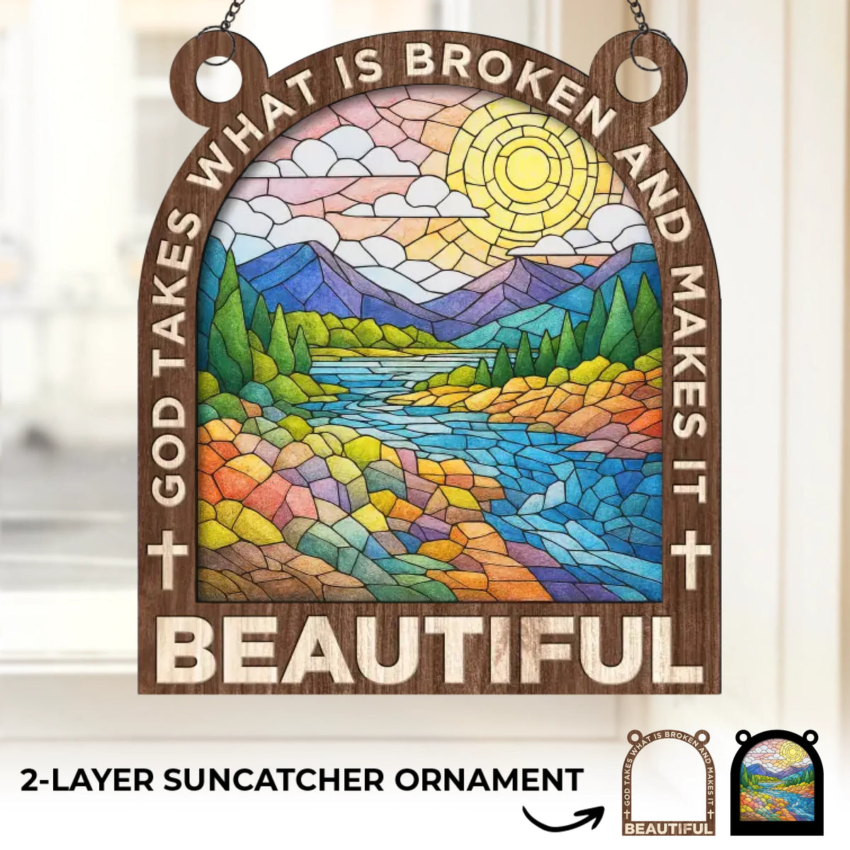 The Beauty Of His Love - Window Hanging Suncatcher Ornament - Christian Gifts For All Believers, Jesus Lovers
