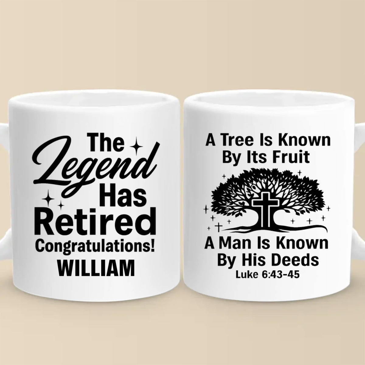 Tree Known By Its Fruit, Man Known By His Deeds - Personalized Custom Mug - Christian Gifts For All Believers, Jesus Lovers