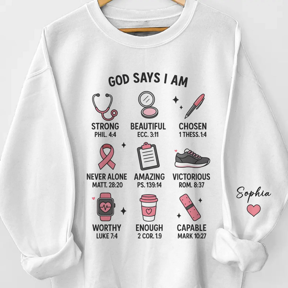 Identity Rooted In Grace - Personalized Custom Unisex Sweatshirt, Hoodie With Design On Sleeve - Christian Gifts For All Believers, Jesus Lovers