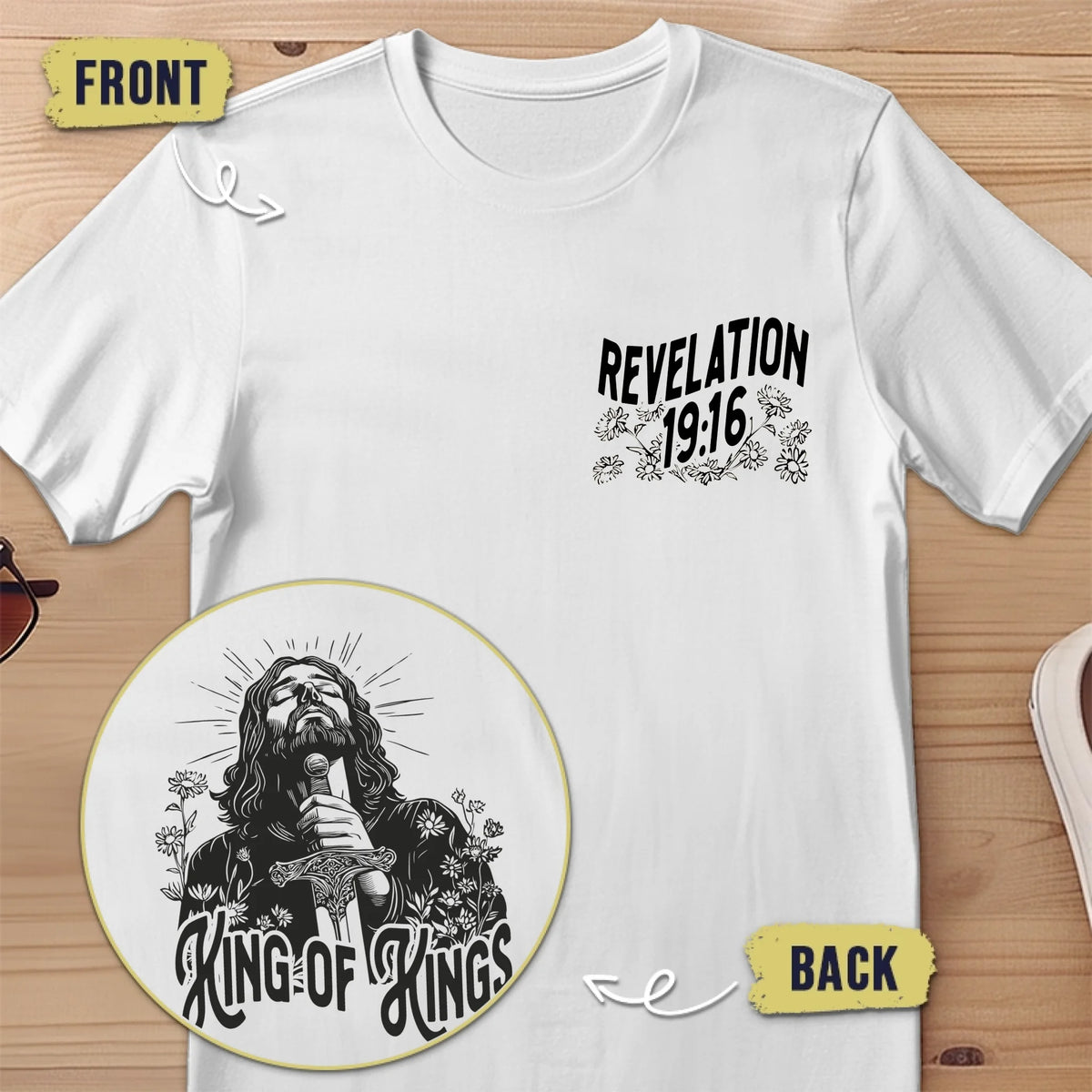 King Of Kings - Back And Front Printed Unisex T-shirt - Christian Gifts For All Believers, Jesus Lovers