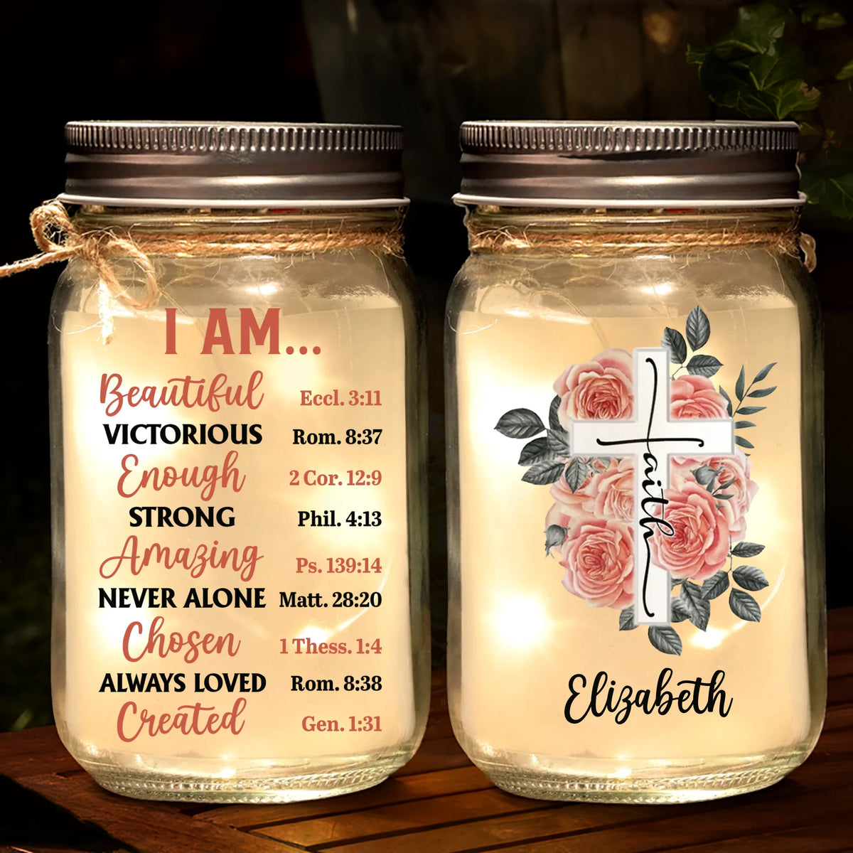 You Are Amazing - Personalized Custom Mason Jar Light - Christian Gifts For All Believers, Jesus Lovers