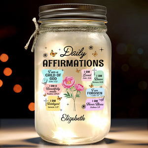 I Am A Beautifully Made - Personalized Custom Mason Jar Light - Christian Gifts For All Believers, Jesus Lovers