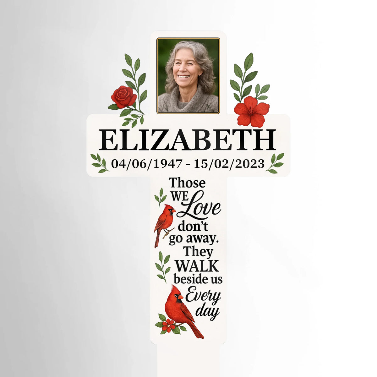 Gone But Never Forgotten - Personalized Custom Stain Glass Style Acrylic Garden Stake - Christian Gifts For All Believers, Jesus Lovers
