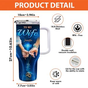 Custom 40 Oz Stainless Steel Tumbler With Handle - Personalized Christian Gifts For All Believers - Once Upon A Time