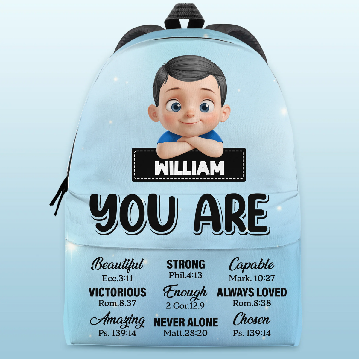 Custom Kids Backpack - Personalized Back To School Christian Gifts For Kids - Prayed Up, Packed Up, Ready