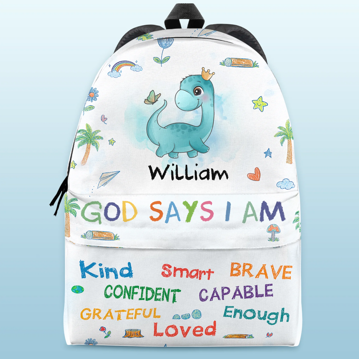 Custom Kids Backpack - Personalized Back To School Christian Gifts For Kids - Smart, Strong, Saved
