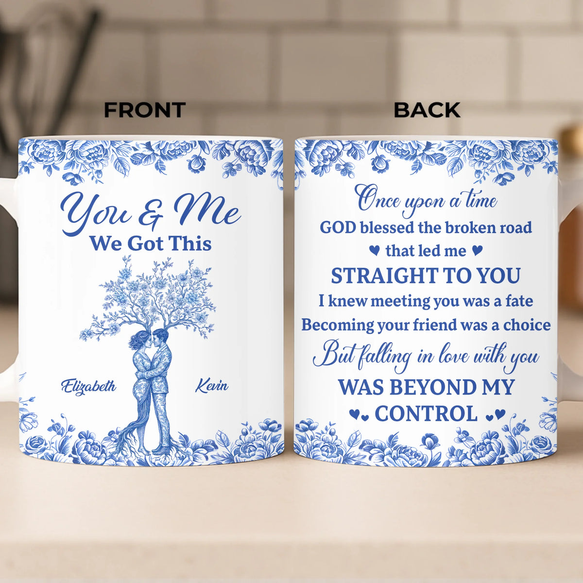 Wowblessing Custom Mug - Personalized Anniversary Wedding Gifts For Husband And Wife, Him And Her, All Believers - Together Through Every Broken Road