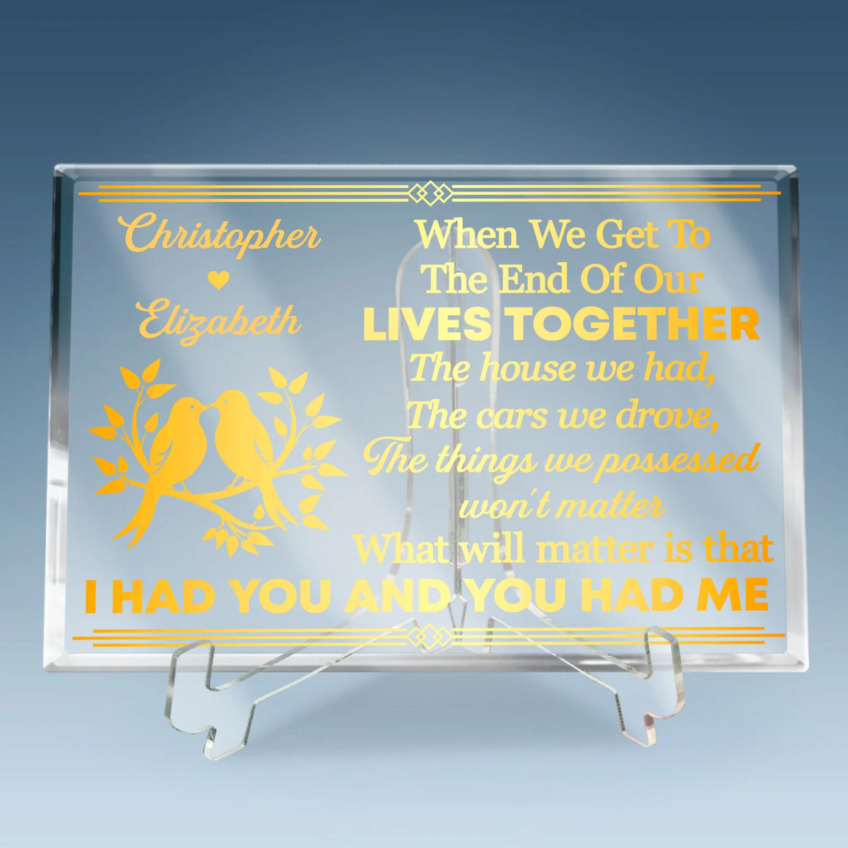 Wowblessing Custom Rectangle Shaped Acrylic Plaque - Personalized Anniversary Wedding Gifts For Husband And Wife, Him And Her, All Believers - I Had You And You Had Me