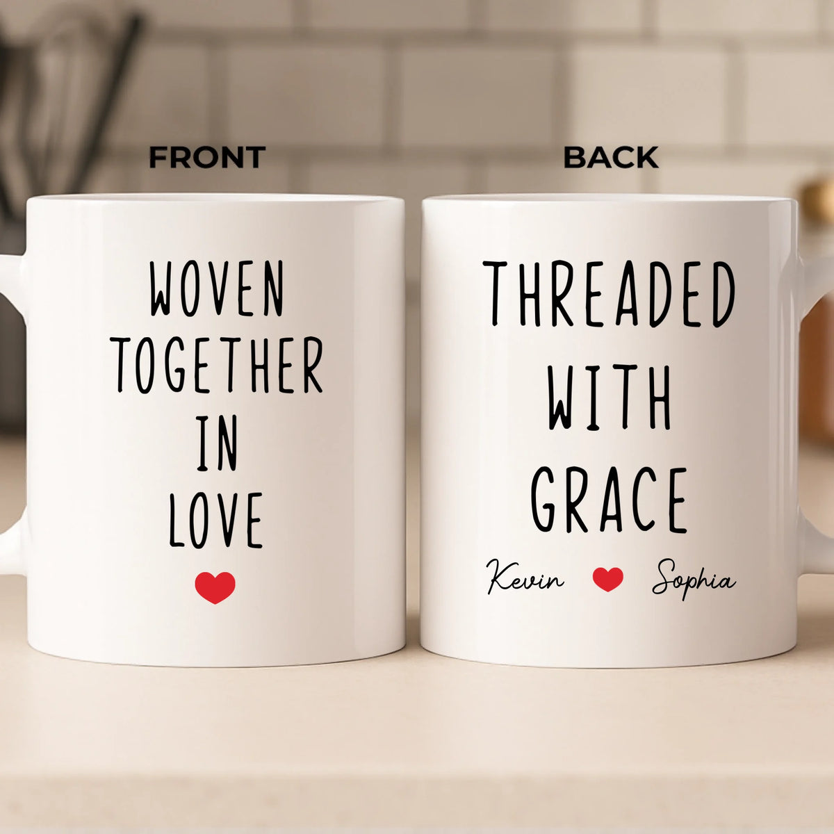 Wowblessing Custom Mug - Personalized Anniversary Wedding Gifts For Husband And Wife, Him And Her, All Believers - Woven Together In Love