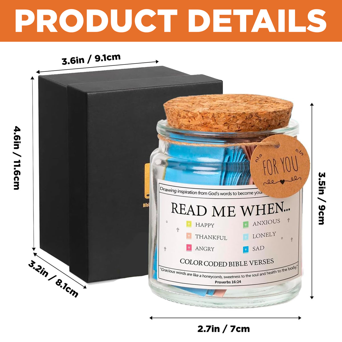 90-Day Color Coded Bible Verse Jar Kit With Printable Scriptures - Christian Gifts For All Believers, Jesus Lovers