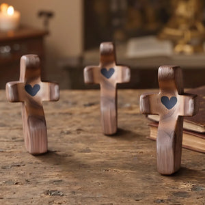 Carved With Love, Held With Grace - Stress Relief Cross - Christian Gifts For All Believers, Jesus Lovers