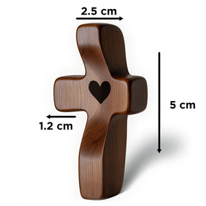 Carved With Love, Held With Grace - Stress Relief Cross - Christian Gifts For All Believers, Jesus Lovers