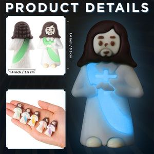 Luminous Mini Figurines Jesus – Christian Toys & Gifts For All Believers, Jesus Lovers - Light Up The Sky