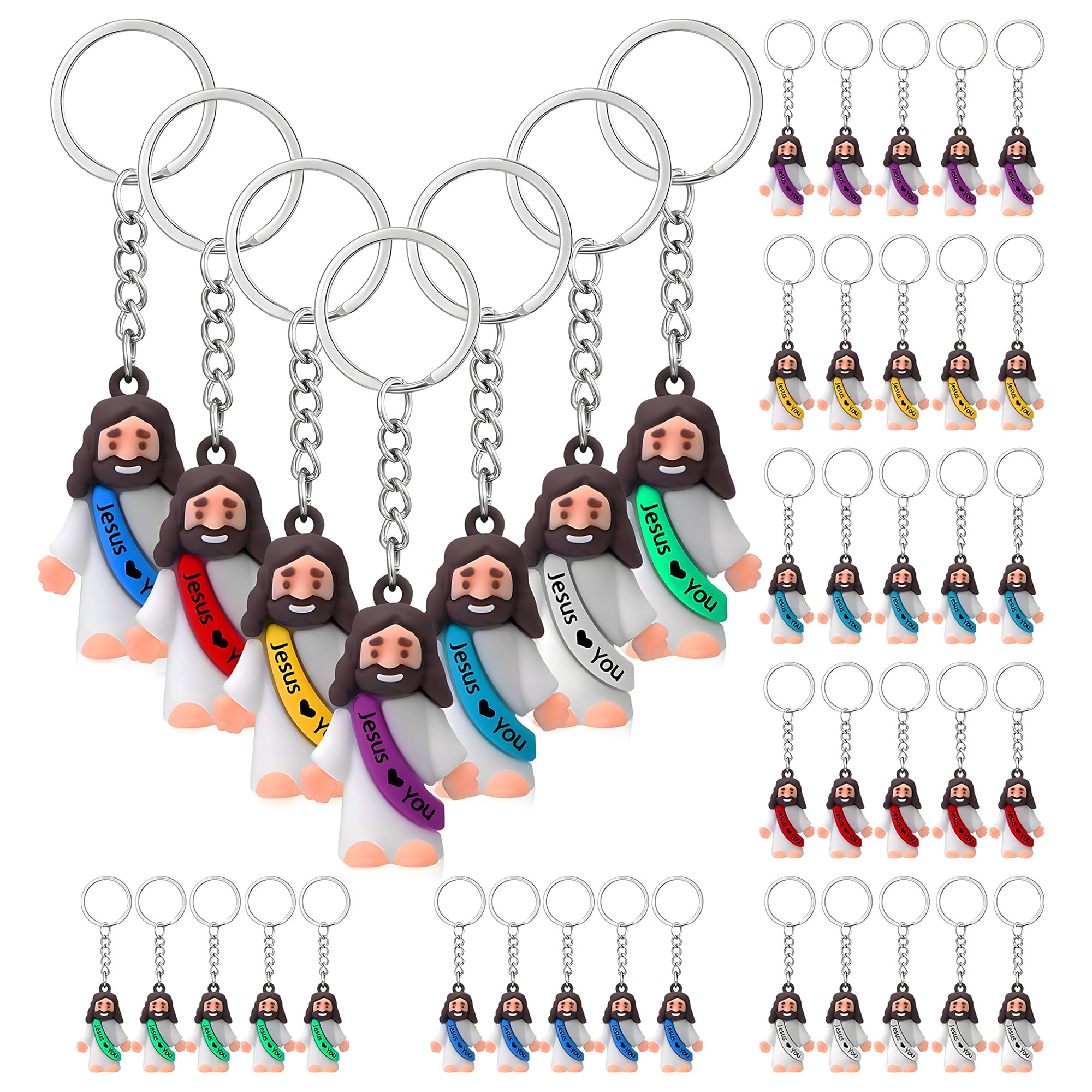Mini Jesus Keychain – Christian Toys & Gifts For All Believers, Jesus Lovers - He Loves You